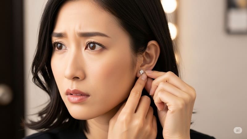 カルティエのピアス つけっぱなし