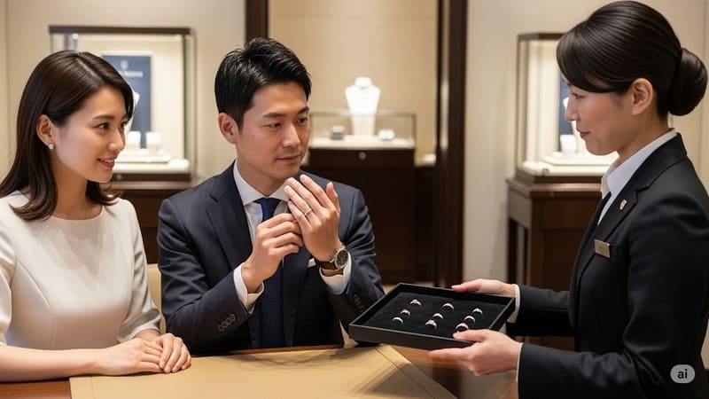 ハリーウィンストン 結婚指輪 男性 ダイヤなし